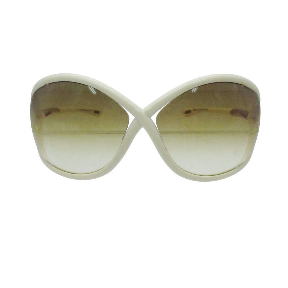 Tom Ford - TOM FORD トムフォード サングラス バタフライ whitney メガネ ビッグフレーム グラデーション 64□14-110 眼鏡 アイウェア アイボリー メンズ レディース 【中古】