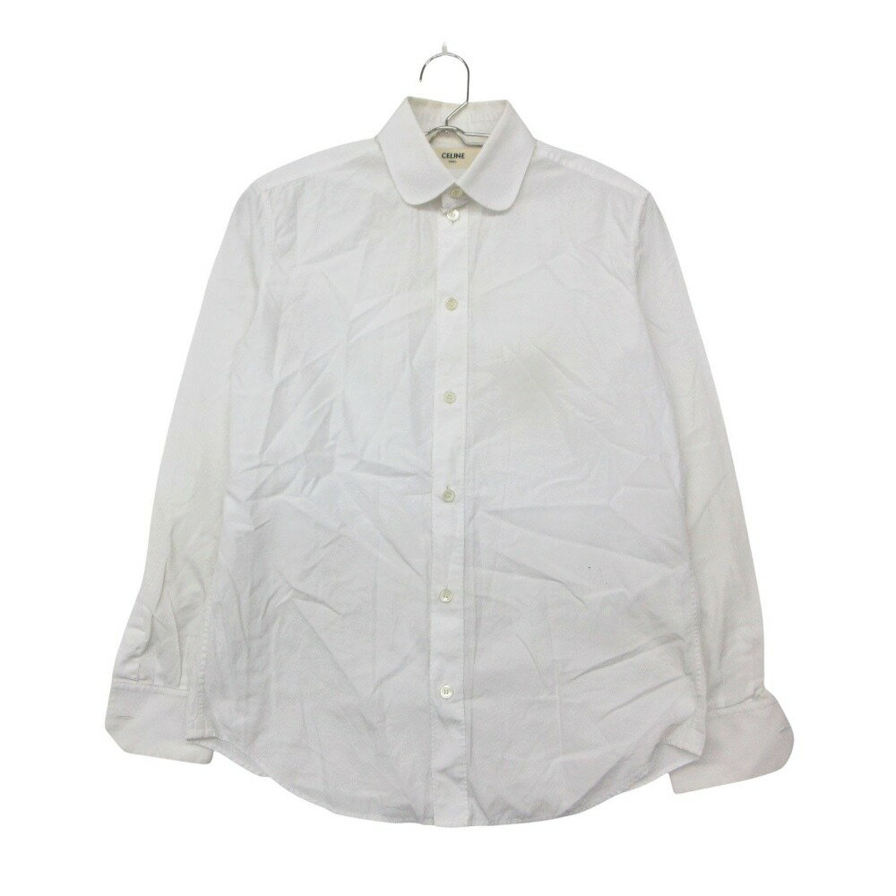 Rakuten - CELINE セリーヌ 長袖シャツ 丸襟 長袖 トップス ホワイト 34【XS】 レディース 【中古】