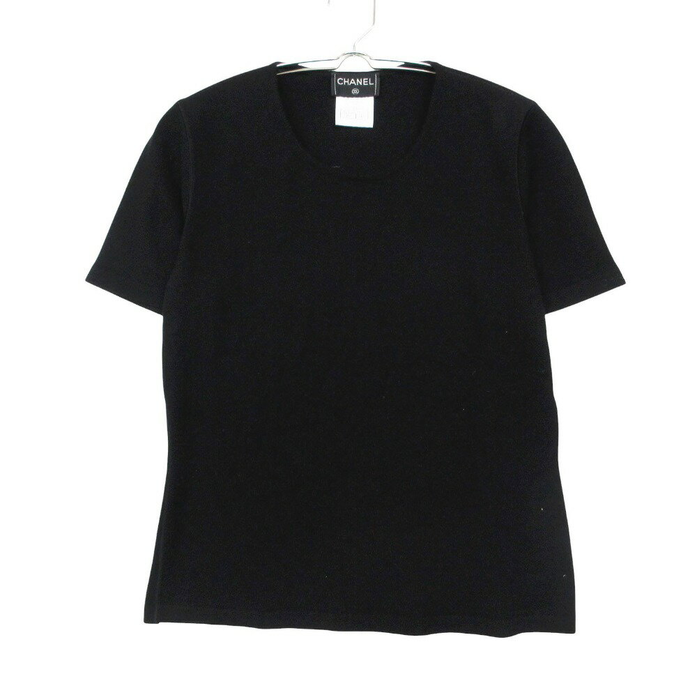 乐天商城 - CHANEL シャネル ニット カシミヤ セーター チビT 半袖 ショート丈 ブラック 42【L】 レディース 【中古】