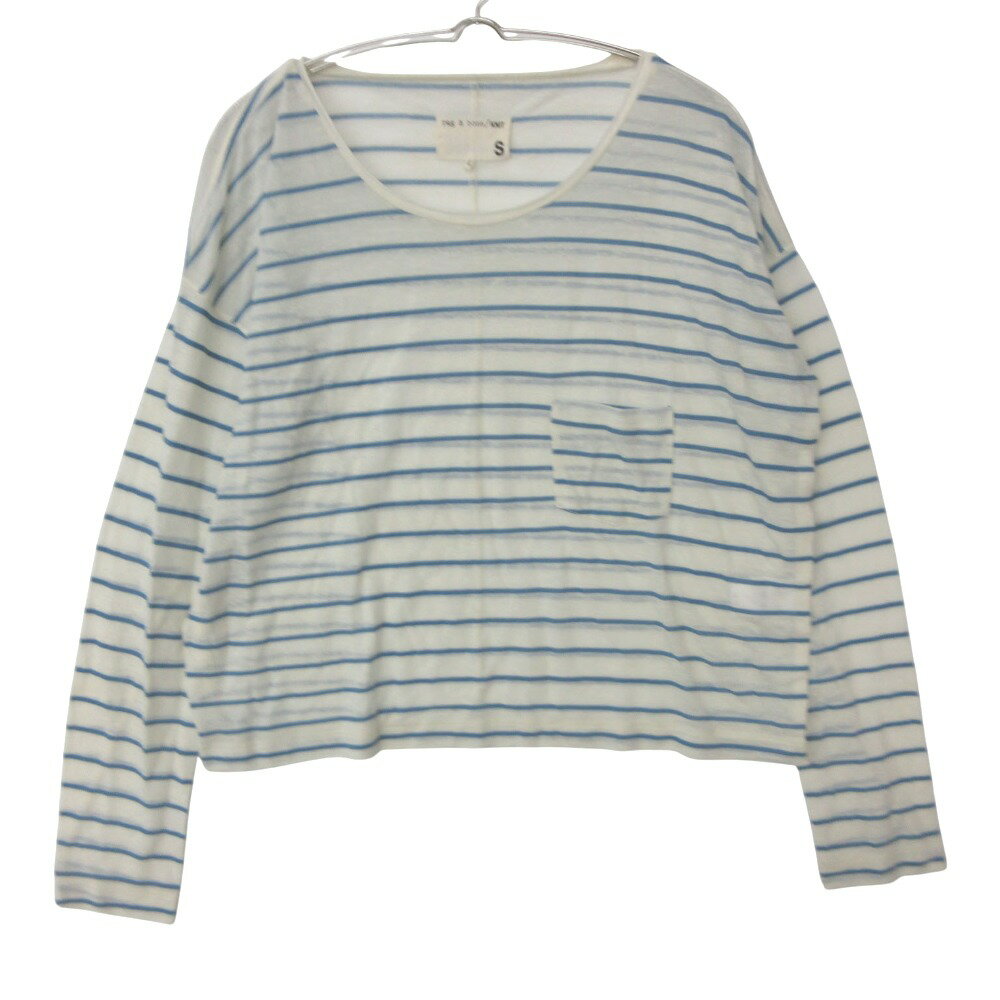 乐天商城 - rag & bone ラグアンドボーン 長袖Tシャツ シアー ボーダー カットソー ロンT トップス アイボリー S レディース 【中古】