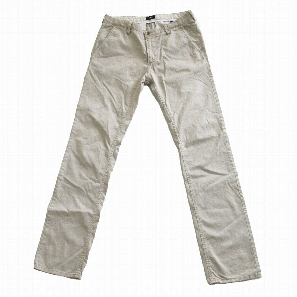 Rakuten - HUGO BOSS ヒューゴボス チノパンツ Rice 1-D スリム フィット トラウザー ボトムス ベージュ 46【M】 メンズ 【中古】