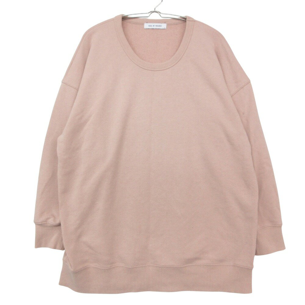 AZUL by moussy アズールバイマウジー スウェット オーバーサイズ クルーネック トレーナー 裏毛 ビッグシルエット ピンクベージュ M レディース 【中古】