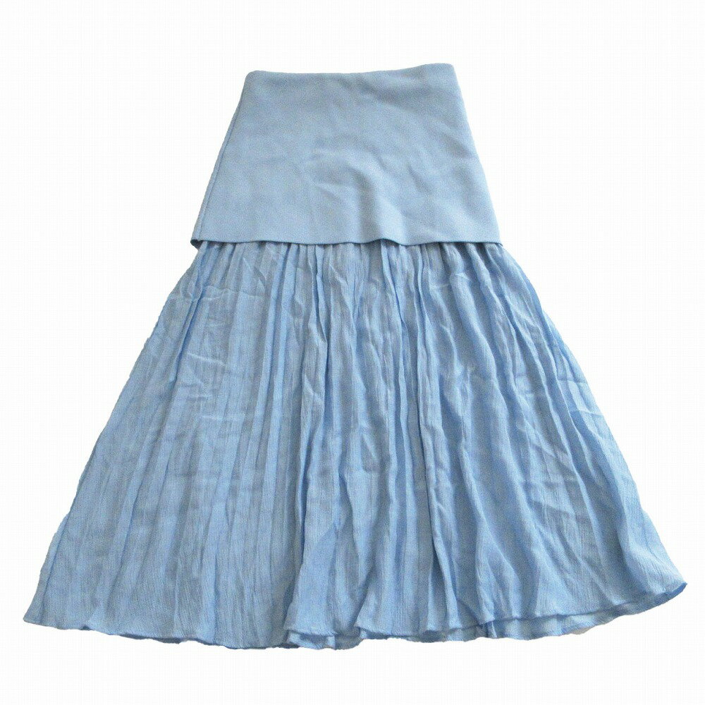 乐天商城 - ZARA ザラ ロングスカート ニット ダブルレイヤード ブルー EUR USA M【L】 レディース 【中古】