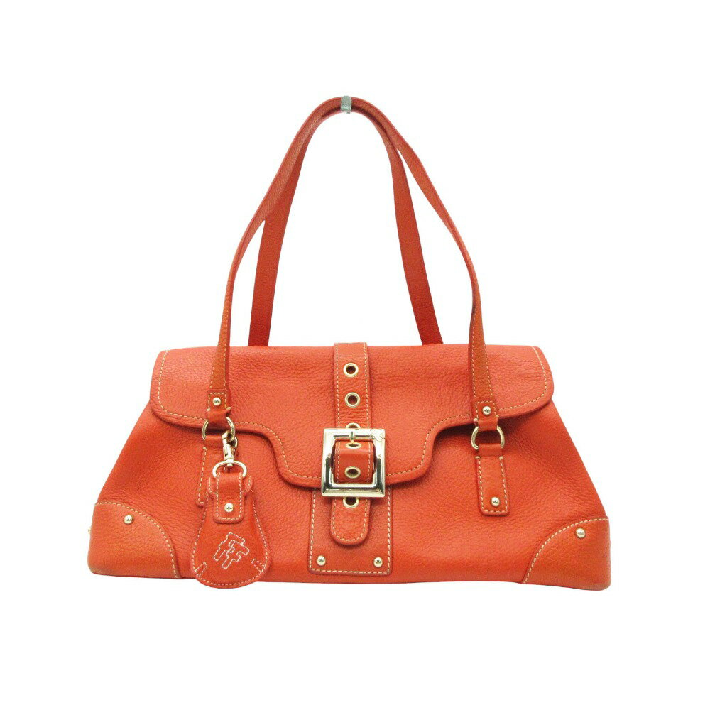 Folli Follie フォリフォリ ハンドバッグ セミショルダー 肩掛け カバン オレンジ レディース 【中古】