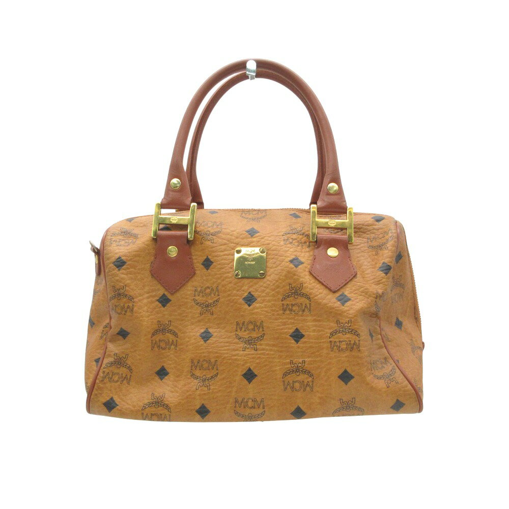 乐天商城 - MCM エム・シー・エム ミニボストンバッグ ヴィセトス柄 ハンドバッグ ロゴプレート カバン ブラウン レディース 【中古】