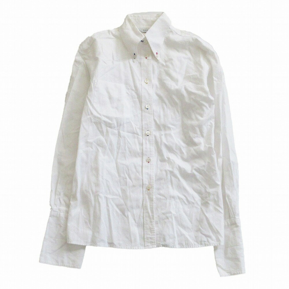 Paul Smith ポール・スミス 長袖シャツ ボタンホール アクセントカラー カットソー ホワイト 40【M】 レディース 【中古】