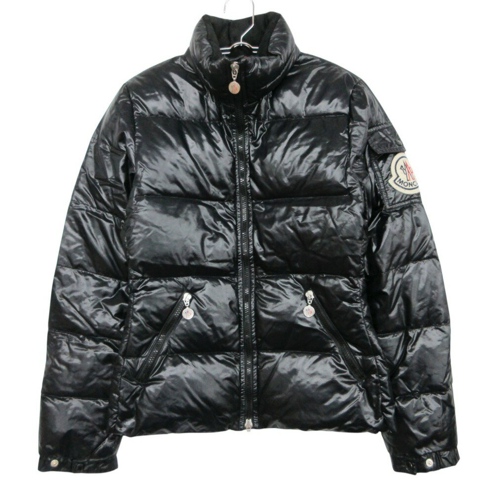 樂天商城 - MONCLER モンクレール ダウンジャケット BADIA バディア ナイロン ブルゾン アウター 袖ワッペン ブラック 0【S】 レディース 【中古】