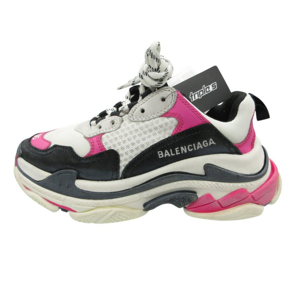 乐天商城 - BALENCIAGA バレンシアガ スニーカー Triple S Trainer 靴 厚底 シューズ ピンク 5 23cm レディース 【中古】