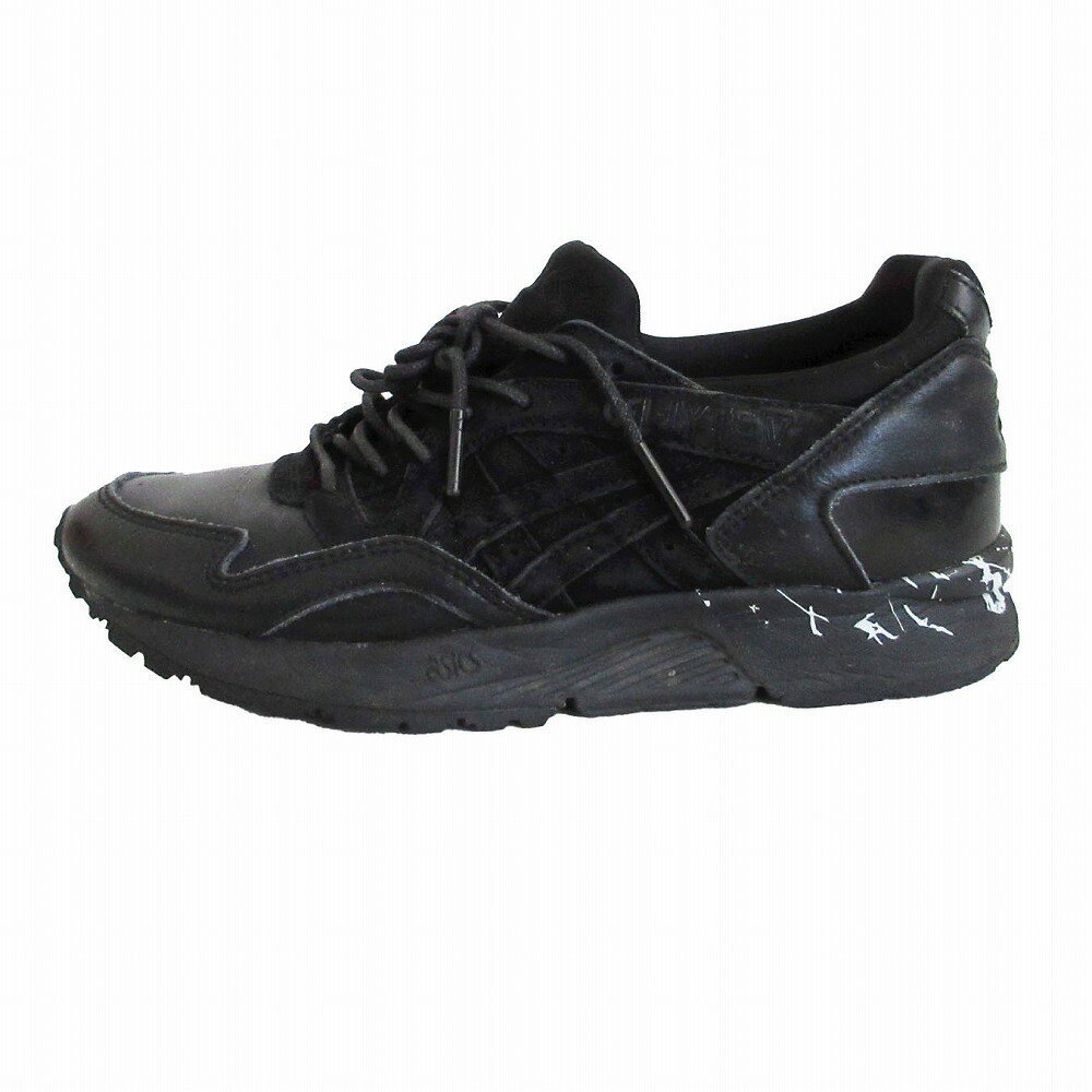 asics アシックス スニーカー シューズ 靴 ローカット ランニングシューズ スプラッターペイント ブラック 5 23.5cm レディース 【中古】