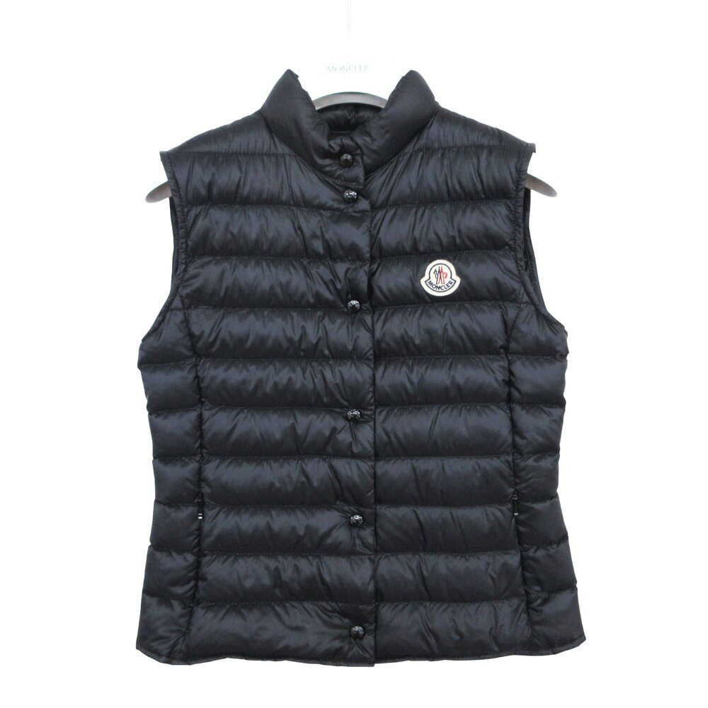 樂天商城 - MONCLER モンクレール LIANE ダウンベスト ジャケット ノースリーブ ナイロン ロゴワッペン 軽量 ライトアウター ブラック 00【XS】 レディース 【中古】