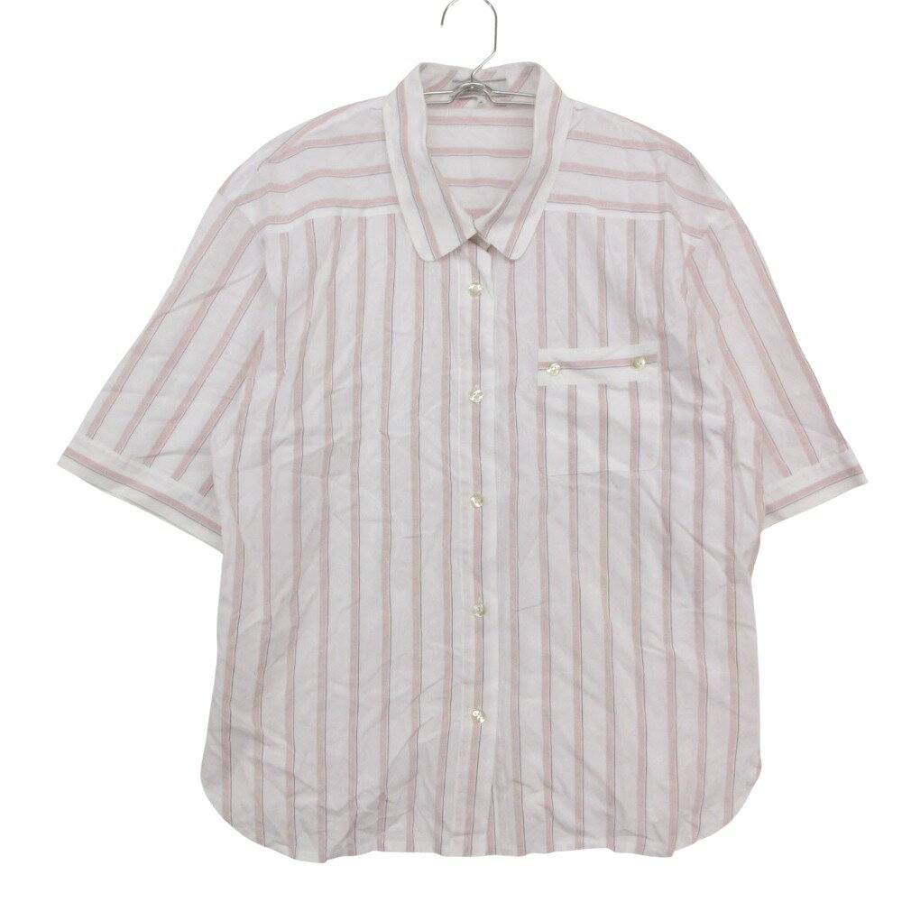 樂天商城 - Leilian レリアン 半袖シャツ ストライプ 総柄 カットソー トップス ピンク 9【M】 レディース 【中古】