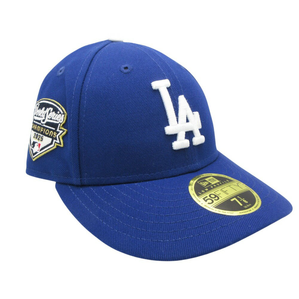 乐天商城 - 美品 NEW ERA ニューエラ キャップ 59FIFTY 2025 MLB World Series Champions Patch ロサンゼルス・ドジャース 優勝記念 野球帽 帽子 ブルー 7 8/1 56.8cm メンズ 【中古】