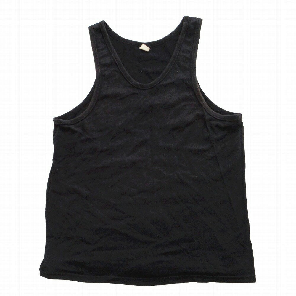 樂天商城 - THE FLAT HEAD ザフラットヘッド タンクトップ バックロゴプリント ブラック 40【M】 メンズ 【中古】