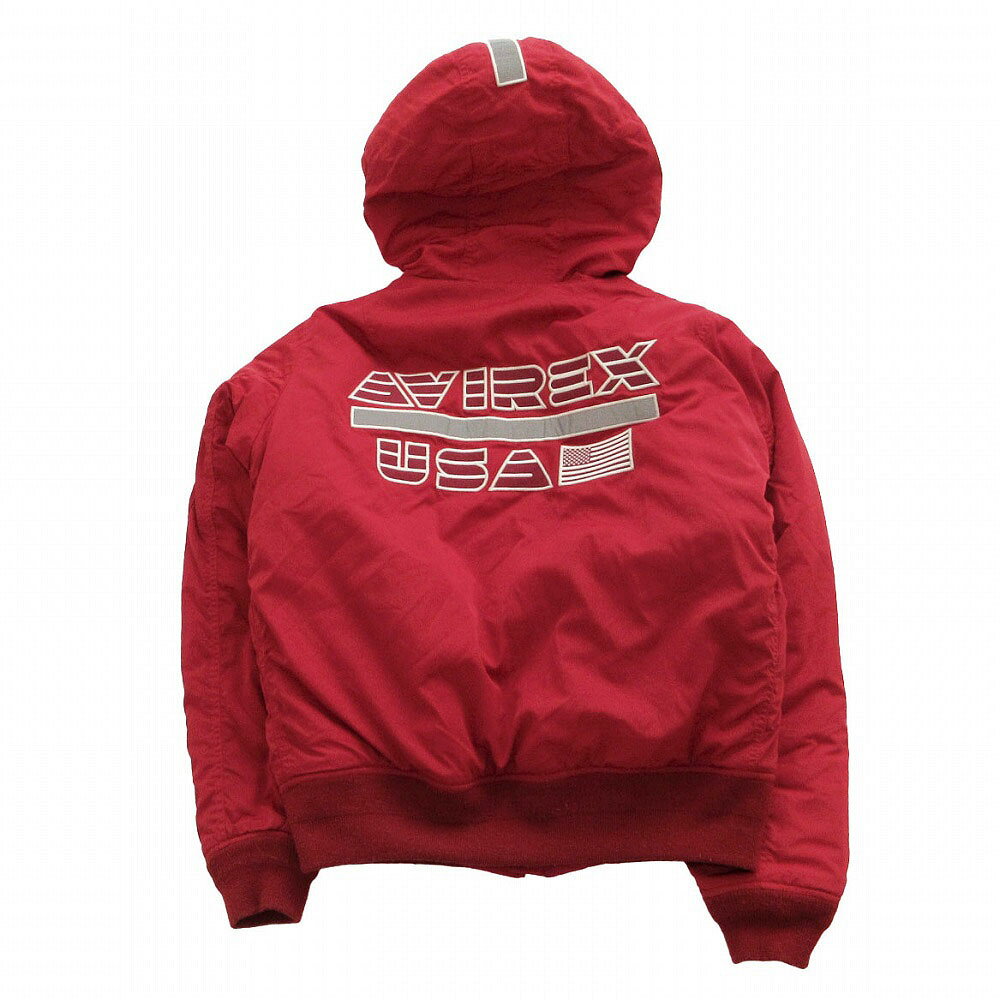 AVIREX アヴィレックス ブルゾン 中綿 MA-1 WARM LINED HOODIE ウォーム ラインド フーディー レッド L メンズ 【中古】