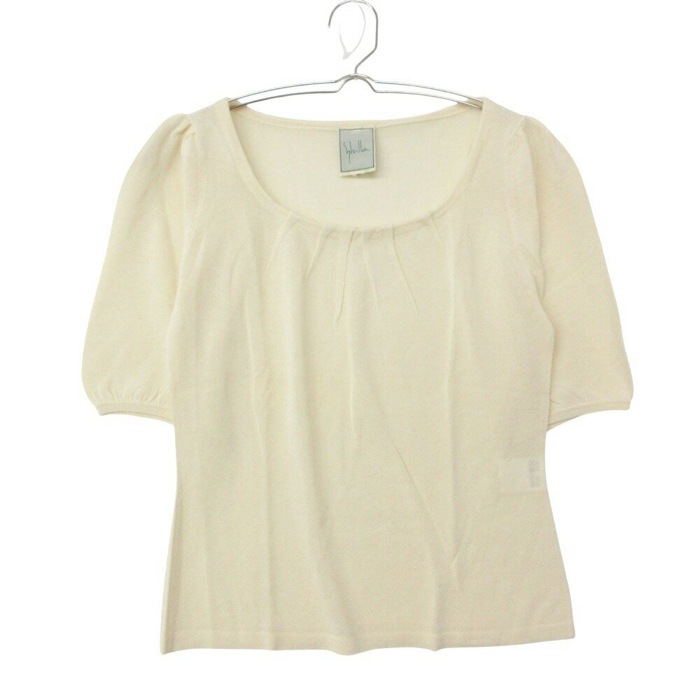 乐天商城 - 美品 Sybilla シビラ カットソー ニット 半袖 セーター トップス パワショル ベージュ M【M】 レディース 【中古】