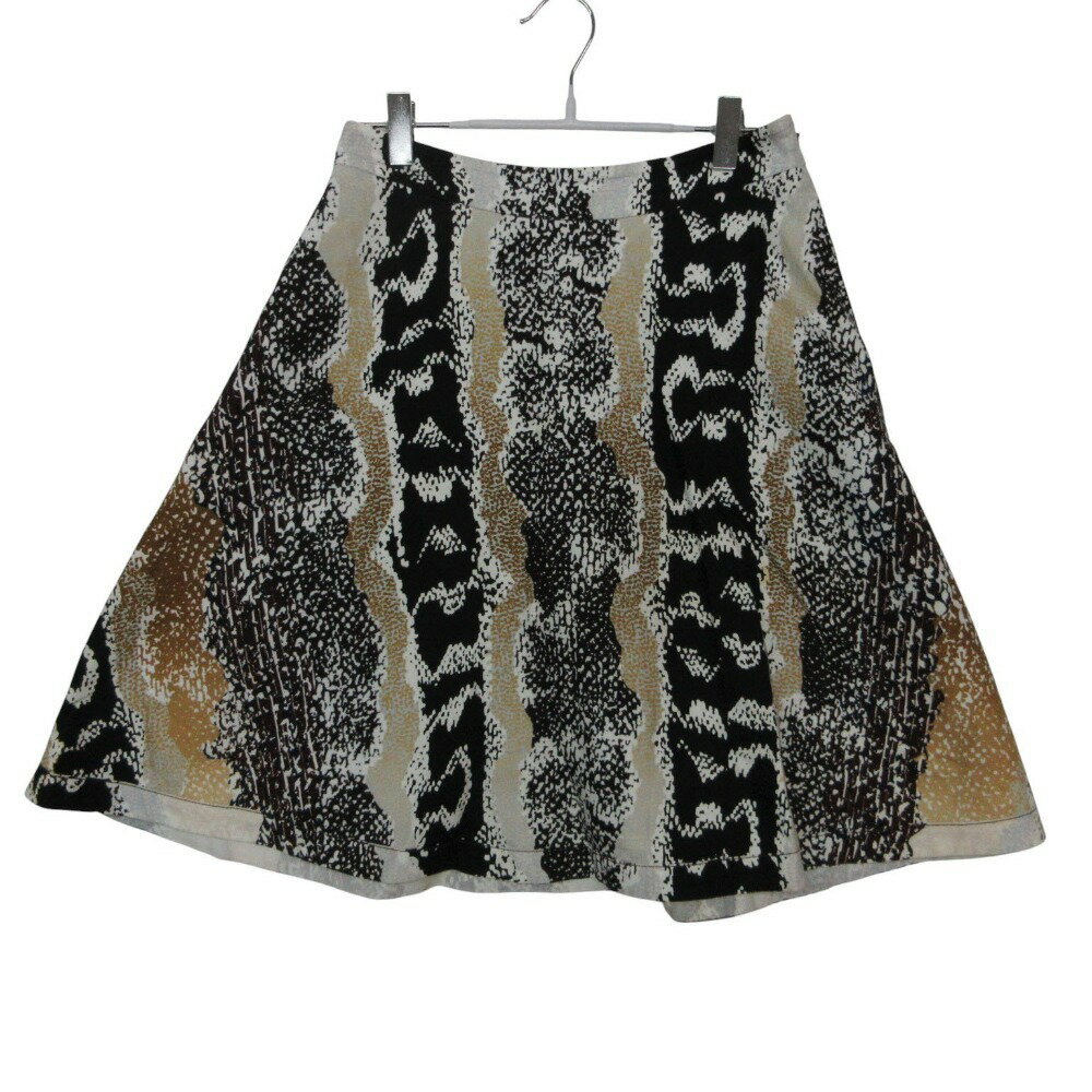 乐天商城 - 14SS DIANE VON FURSTENBERG ダイアンフォンファステンバーグ スカート リネン混 総柄 フレア 膝丈 ハーフ ボトムス マルチカラー 2【M】 レディース 【中古】