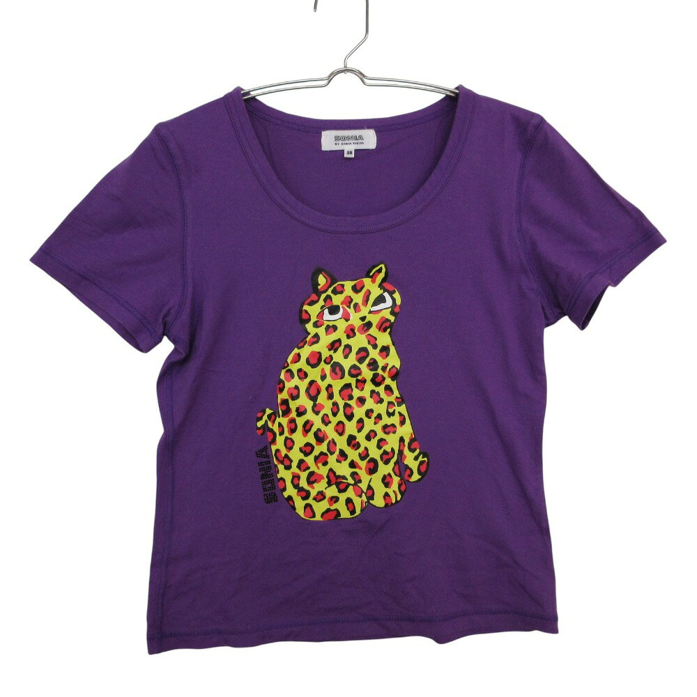 樂天商城 - SONIA SONIA RYKIEL ソニアソニアリキエル 半袖Tシャツ アニマル レオパード コットン100％ パープル 38【M】 レディース 【中古】