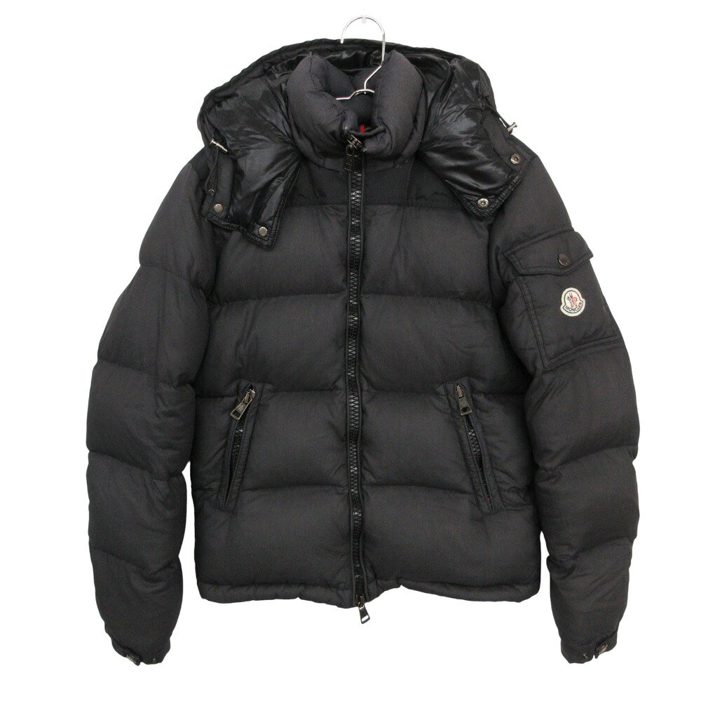 樂天商城 - MONCLER モンクレール ダウンジャケット GIOTTO ジオット アウター ブルゾン ジップアップ フーディー ブラック 0【XS】 メンズ 【中古】