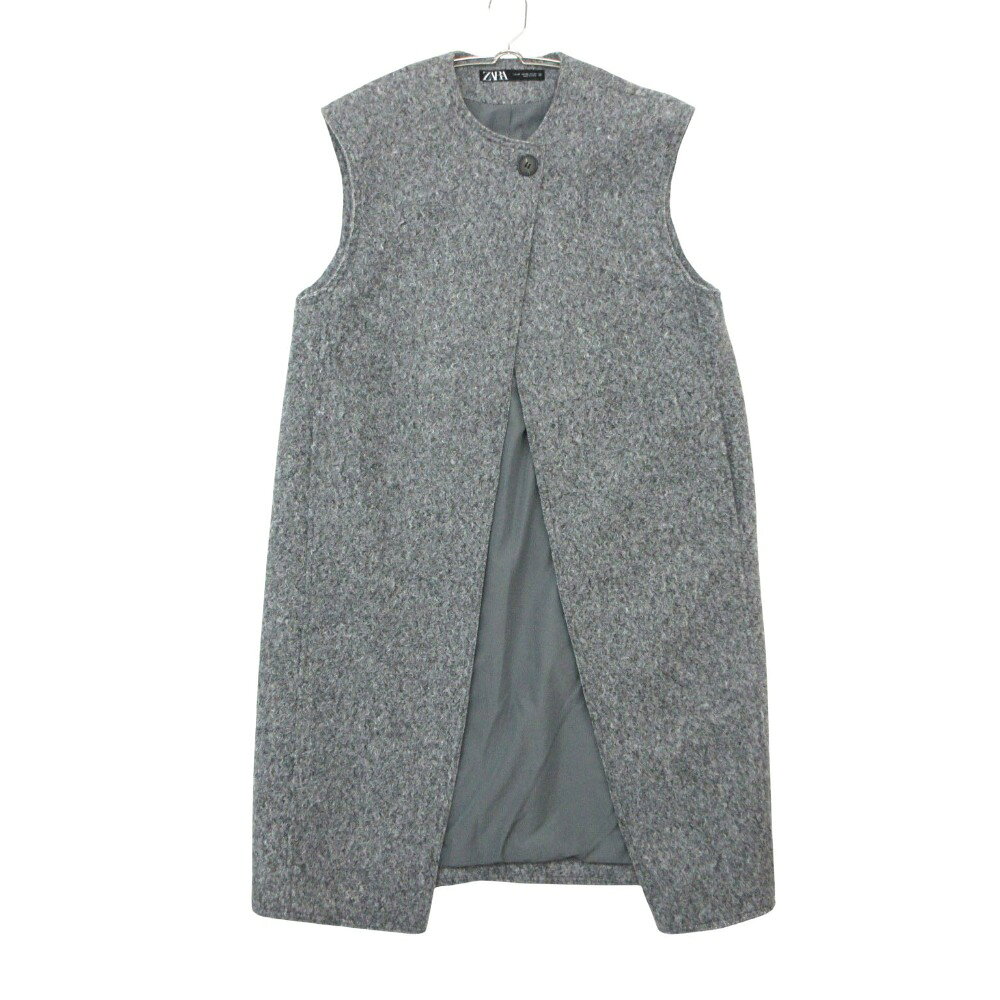 樂天商城 - 美品 ZARA ザラ ベスト ロング ソフト ノースリーブ 1B トップス ジレ グレー XS レディース 【中古】