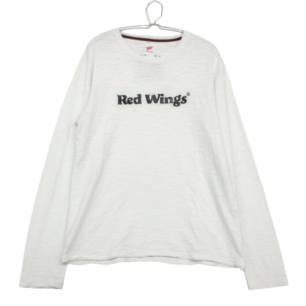 RED WING レッドウィング 長袖Tシャツ ロゴ刺繍 トップス コットン ホワイト L【L】 メンズ 【中古】