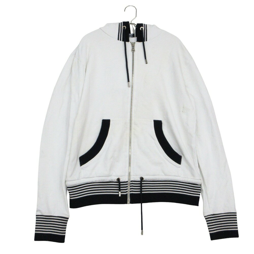 樂天商城 - DOLCE&GABBANA ドルチェアンドガッバーナ パーカー スウェット ジップ フーディ アウターロゴ ホワイト XL【XL】 メンズ 【中古】