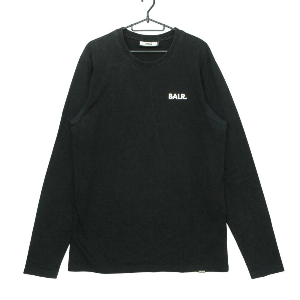 樂天商城 - BALR. ボーラー 長袖Tシャツ ロゴ プリント ロングスリーブ ロンT クルーネック カットソー トップス ブラック L メンズ 【中古】