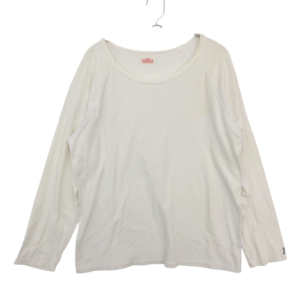 樂天商城 - HOLLYWOOD RANCH MARKET ハリウッドランチマーケット 長袖Tシャツ カットソー トップス ラウンドネックT ホワイト 4【XL】 メンズ 【中古】