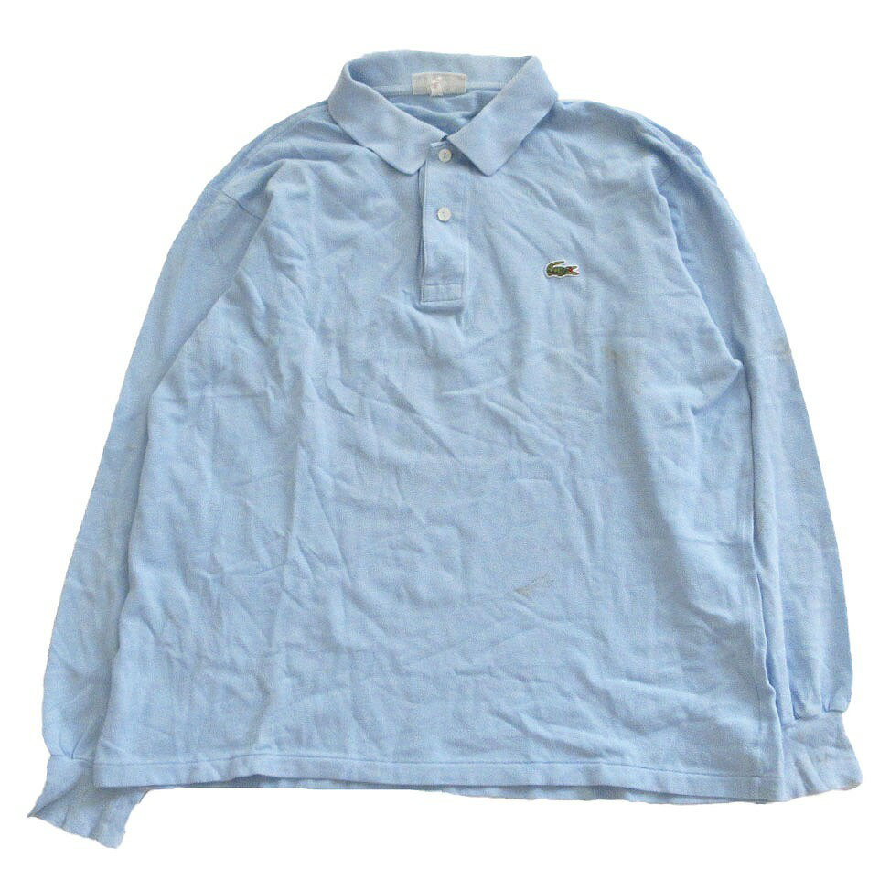 樂天商城 - CHEMISE LACOSTE シュミーズラコステ ポロシャツ ヴィンテージ 文字ワニ 長袖 大沢商会製 トップス コットン ライトブルー 5【XL】 メンズ 【中古】