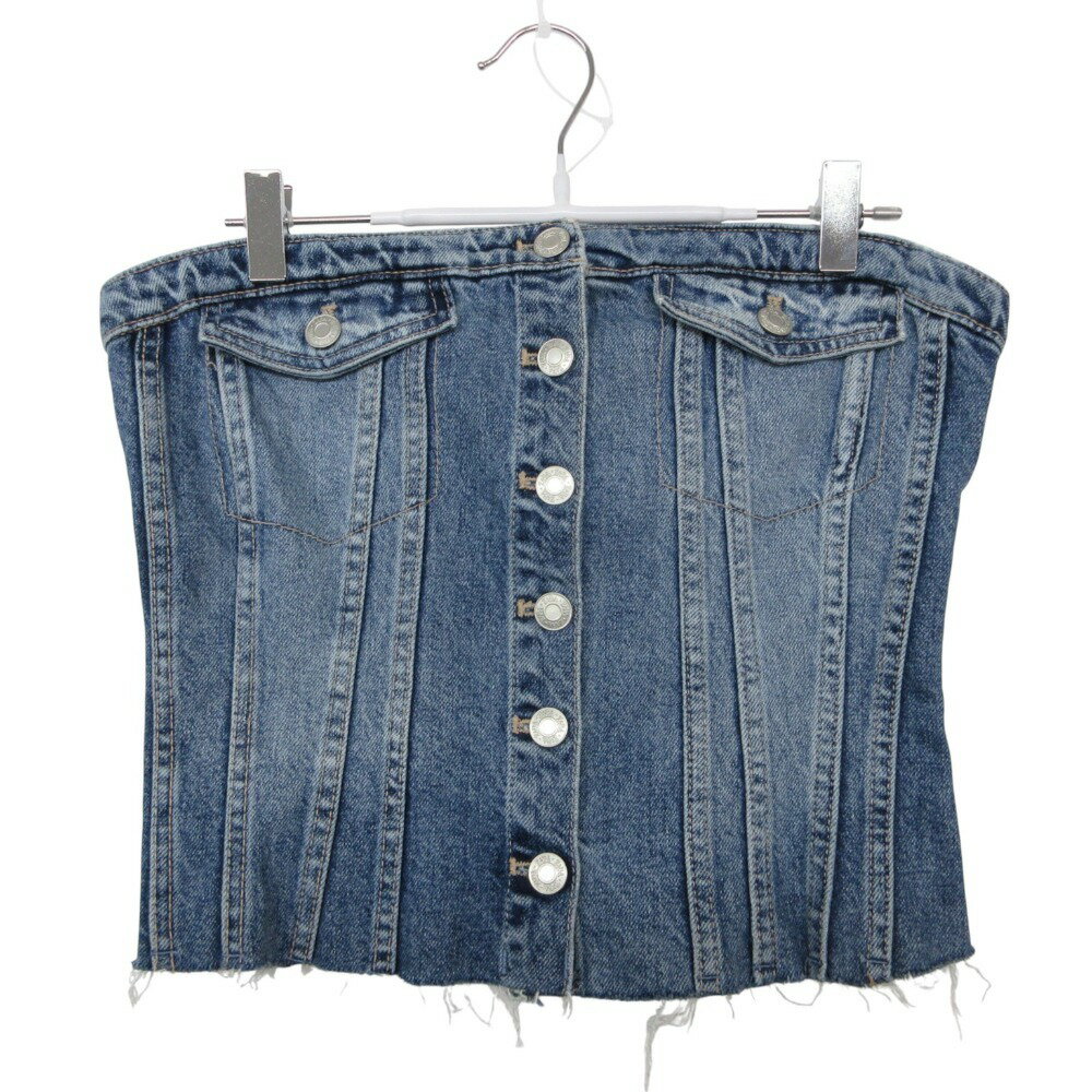 樂天商城 - 美品 ZARA ザラ チューブトップ デニム ビスチェ トップス ブルー M【M】 レディース 【中古】
