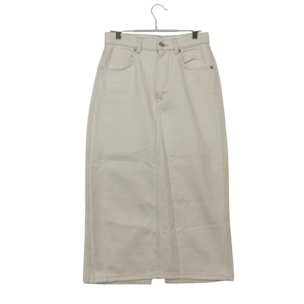 樂天商城 - ZARA ザラ ロングスカート デニム ボトムス スリット ホワイト S【S】 レディース 【中古】