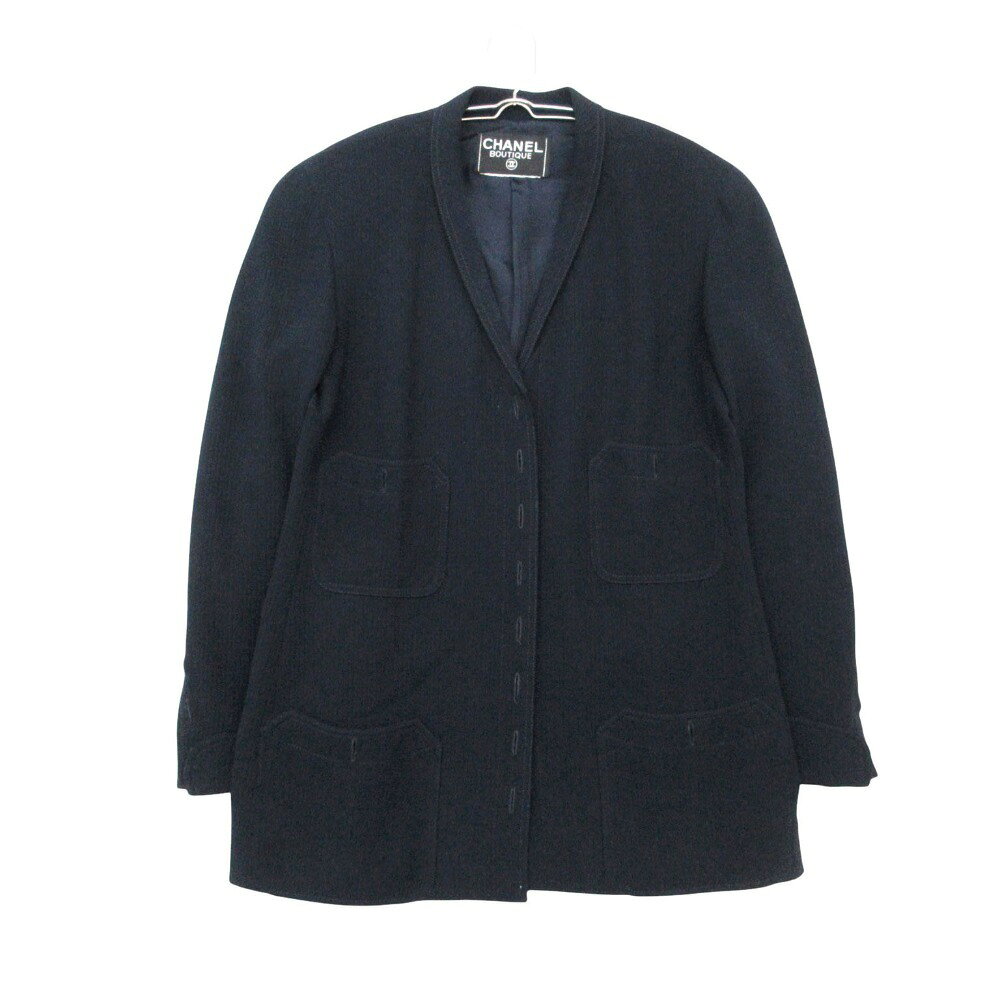 【美品】シャネル ウールショールカラーコート ネイビー サイズM 楽天市場】ショール（ブランドシャネル）（レディースファッション）の通販