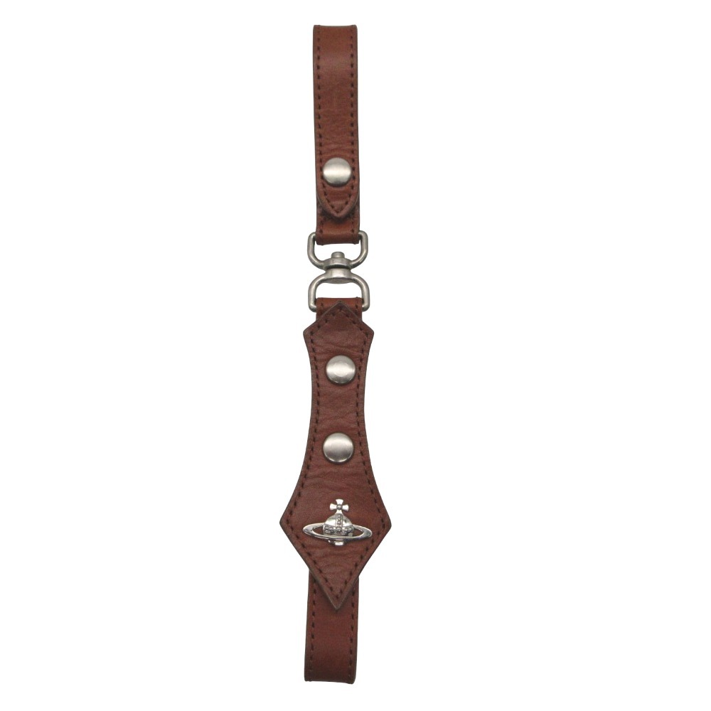 樂天商城 - Vivienne Westwood ヴィヴィアンウエストウッド キーリング オーブ ロゴ レザー キーチャーム キーホルダー ストラップ ブラウン メンズ レディース 【中古】
