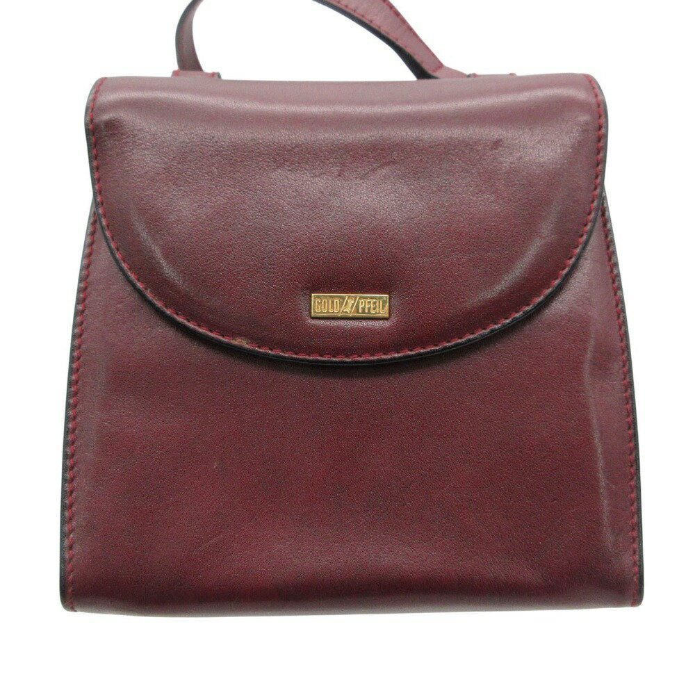 樂天商城 - GOLD PFEIL ゴールドファイル ポシェット レザー ショルダー バッグ ミニ 斜め掛け カバン 鞄 ボルドー レディース 【中古】