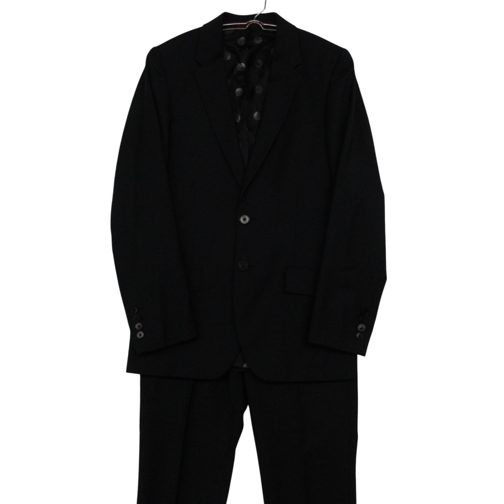 樂天商城 - Paulsmith ポールスミス スーツ Gents suit 2 ドット柄裏地 セットアップ 2B ジャケット ノータックパンツ ダークグレー 46【M】 メンズ 【中古】