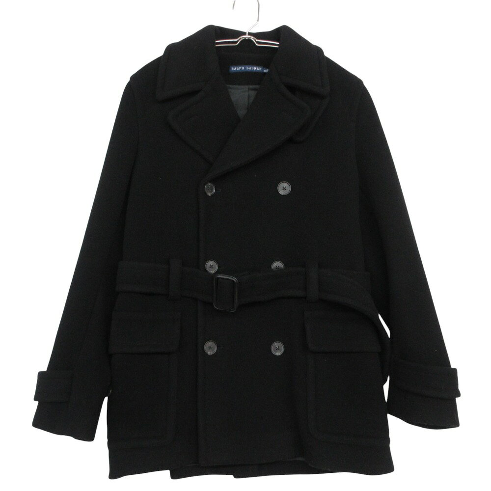 樂天商城 - 美品 RALPH LAUREN ラルフローレン ピーコート Pコート ダブルブレスト ジャケット ベルト付き ウール アウター ネイビー S メンズ 【中古】