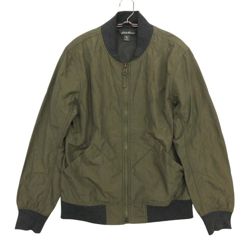 樂天商城 - Eddie Bauer エディー・バウアー ブルゾン MA-1 ナイロン ミリタリー ジャケット ジップアップ 上着 グリーン S メンズ 【中古】