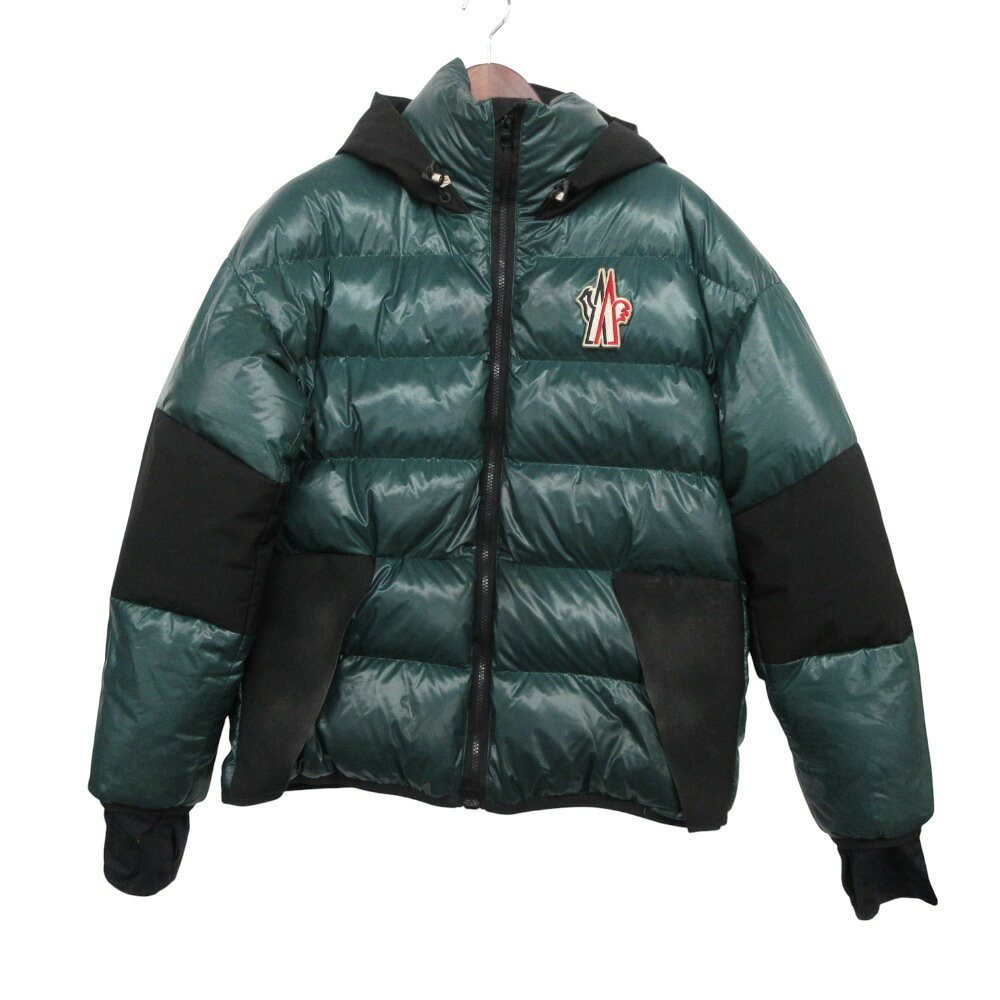 MONCLER モンクレール グルノーブ GRENOBLE GOLLINGER ダウンジャケット ブルゾン ナイロン ロゴ ワッペン フーデット アウター グリーン 4 メンズ 