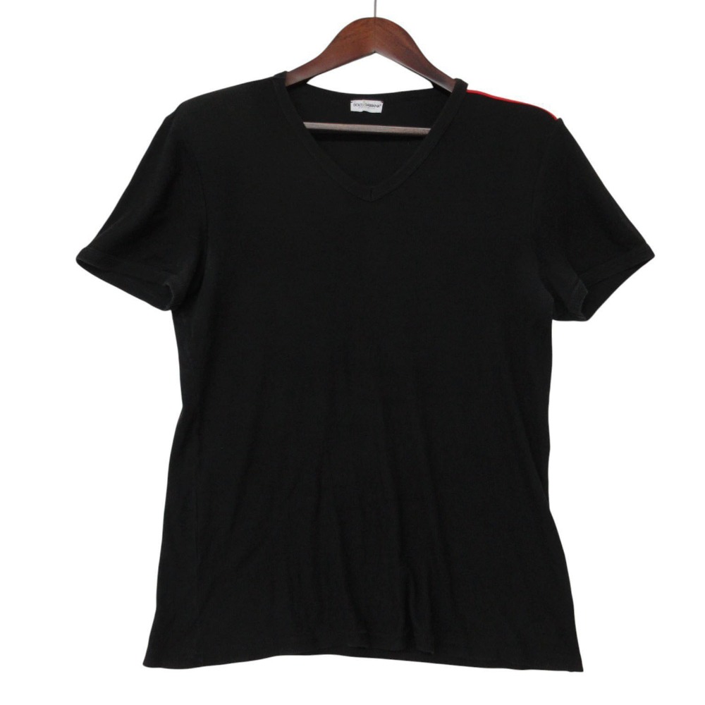 DOLCE&GABBANA ドルチェアンドガッバーナ 半袖Tシャツ トリコロールカラー Vネック リ ...