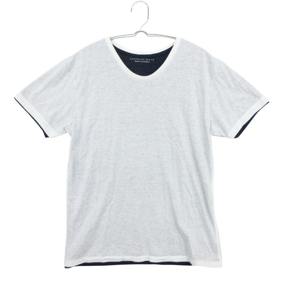 junhashimoto ジュンハシモト ナノユニバース 半袖Tシャツ トップス 二重仕立て クルーネック レイヤード ホワイト L【L】 レディース 【中古】 comradebarge-10023674 コムレイドバージ楽天市場店 パッケージ画像