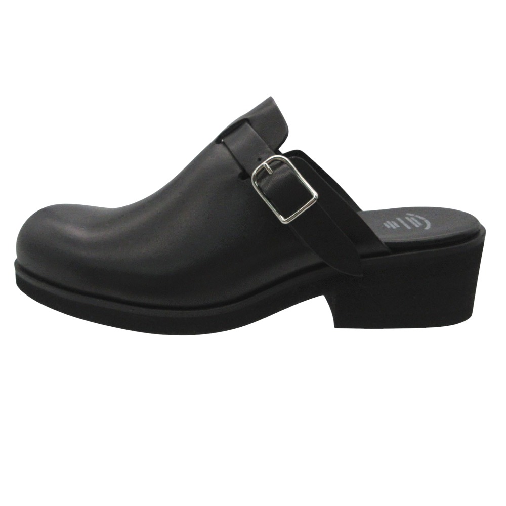 新品同様 TOSHINOSUKE TAKEGAHARA 竹ヶ原敏之介 スリッポン レザー シューズ ベルト付き サボサンダル SLIPONCLOGS 靴 ブラック 50 23cm レディース