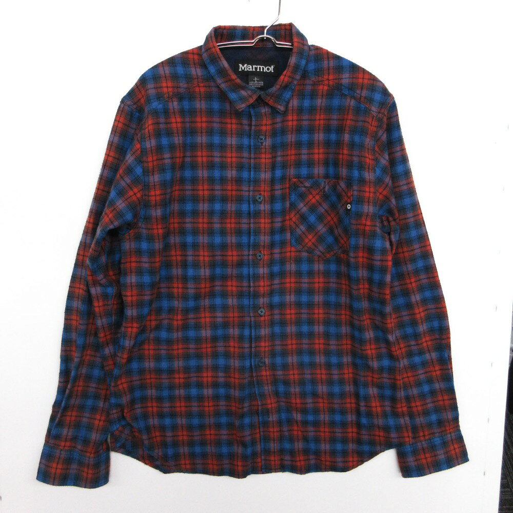 MARMOT マーモット 長袖シャツ タータンチェック ドライ ロングスリーブ トップス Tartan Check Dry L/S Shirt ブルー L L メンズ 中古