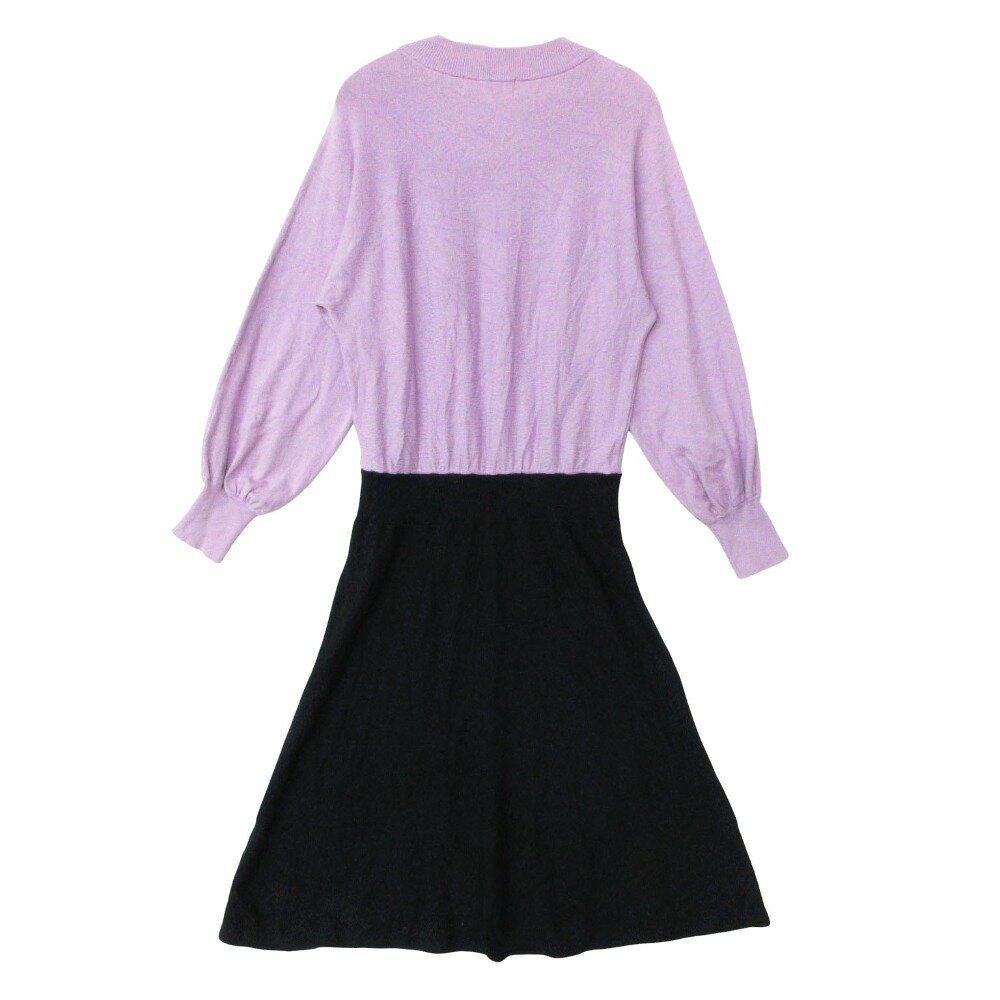 ROPE PICNIC ロペピクニック ワンピース ニット 切替 パフスリーブ バイカラー ロング 38【M】 レディース 【中古】 comradebarge-10023556 コムレイドバージ楽天市場店 サンプル画像2