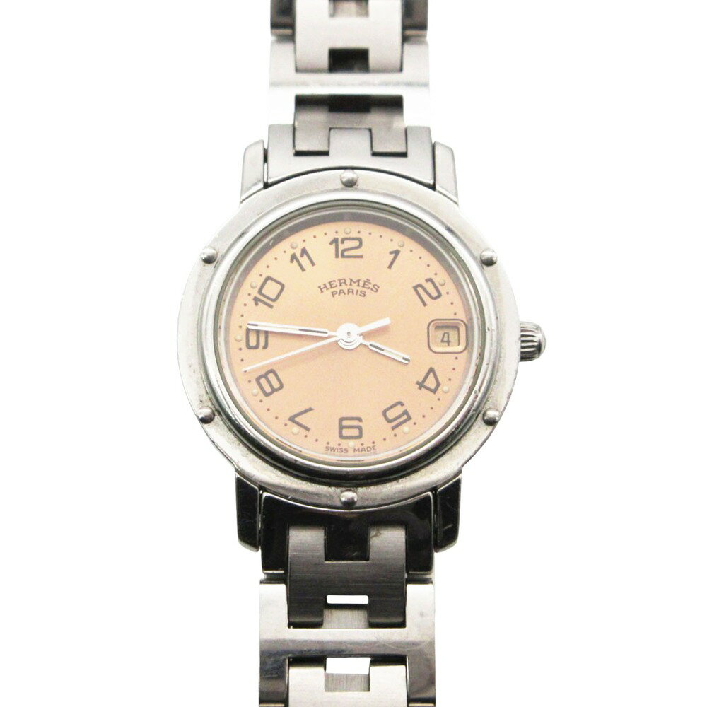 HERMES エルメス 腕時計 CL4.210 クリッパー Hロゴバンド ウォッチ ジャンク シルバー レディース 【中古】