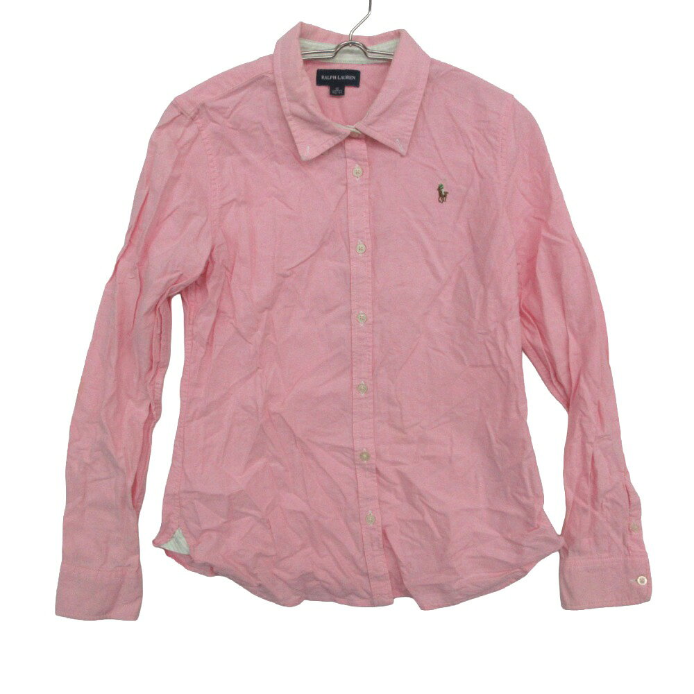 RALPH LAUREN ラルフローレン 長袖シャツ コットン100％ ピンク 160 【中古】