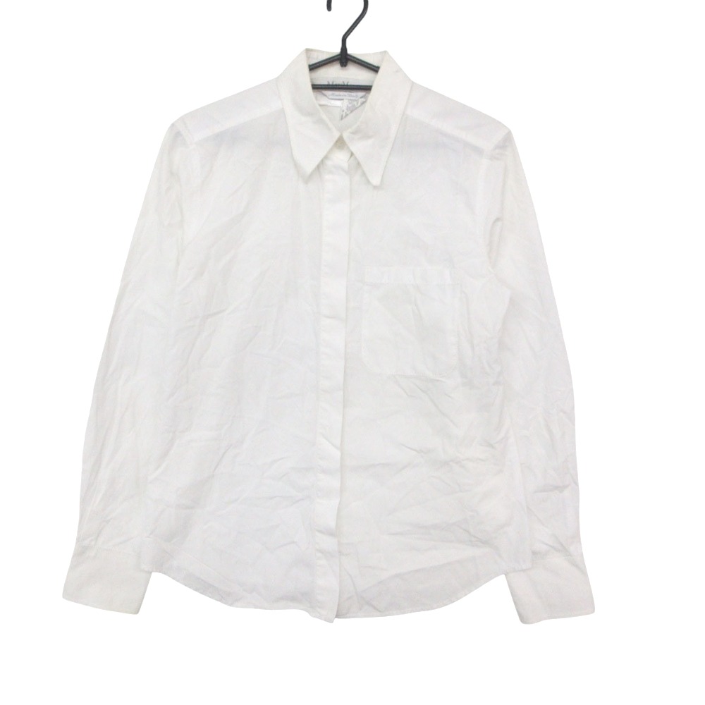MAX MARA マックスマーラ 長袖シャツ レギュラーカラー シャツ トップス 長袖 ホワイト 38【S】 レディース 【中古】