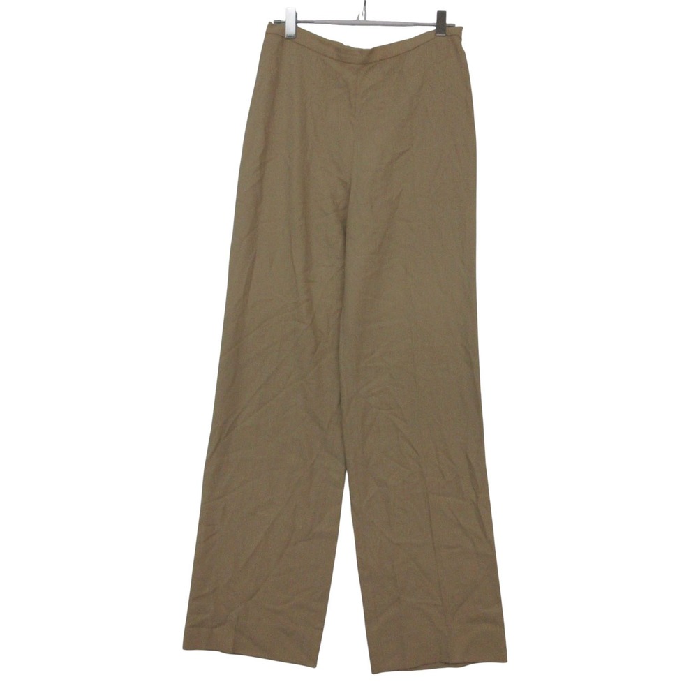 MAX MARA マックスマーラ パンツ ロング ウール ボトムス ストレート スラックス センタープレス ベージュ 38【S】 レディース 【中古】