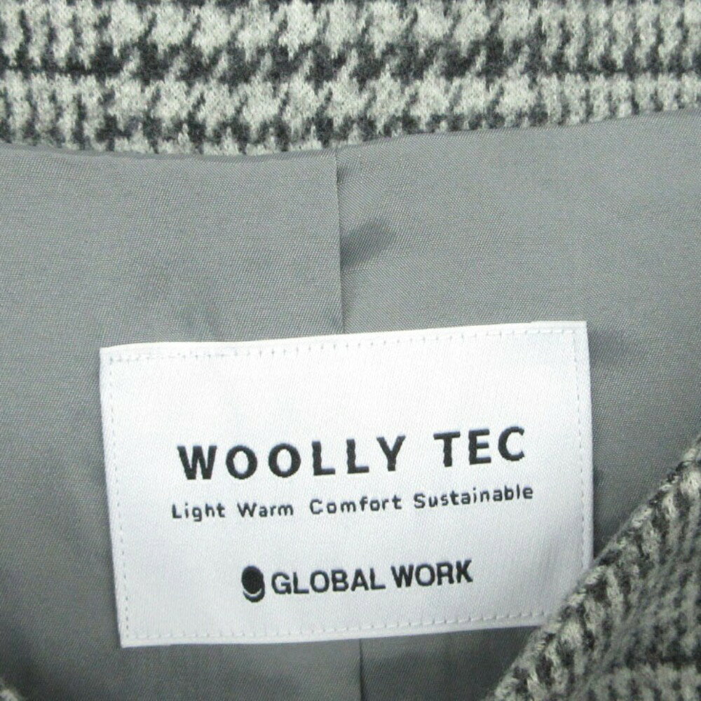 GLOBAL WORK グローバルワーク コート WOOLLY TEC グレンチェック柄 アウター グレー L レディース 【中古】 comradebarge-10028715 コムレイドバージ楽天市場店 サンプル画像3