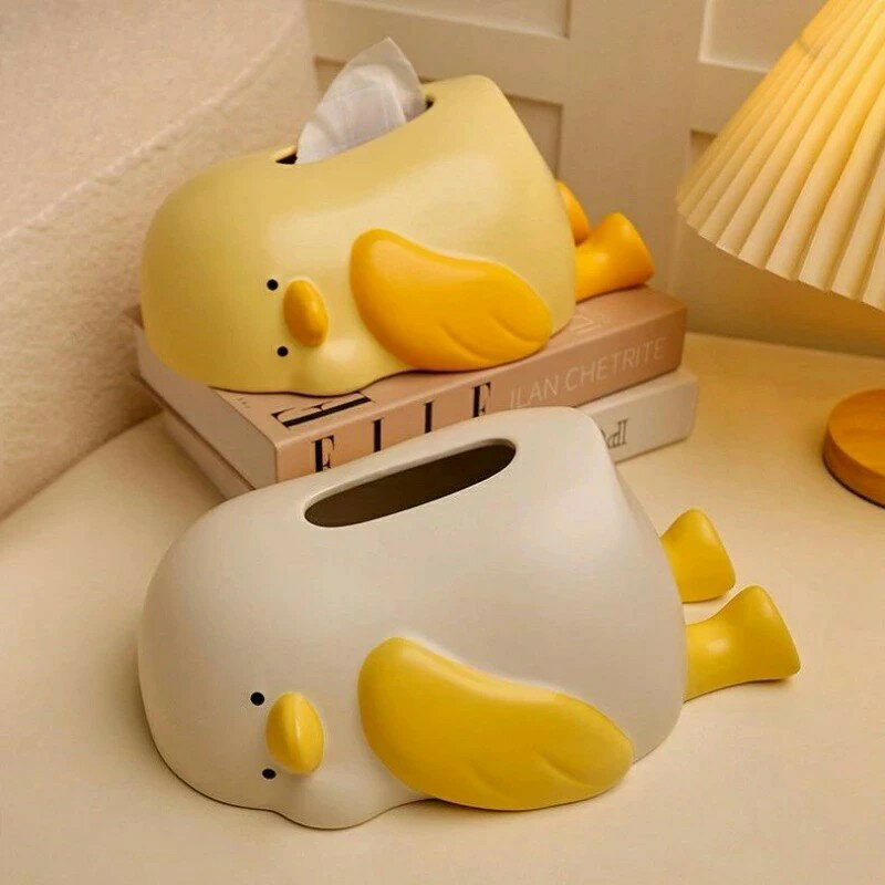 ティッシュケース 怠けアヒル型 インテリア ペーパーボックス スマホスタンド ティッシュカバー ティッシュボックス 小物入れ 動物 スマホスタンド オーナメント オブジェ オシャレ プレゼント ギフト 誕生日 引っ越し祝い 新築祝い