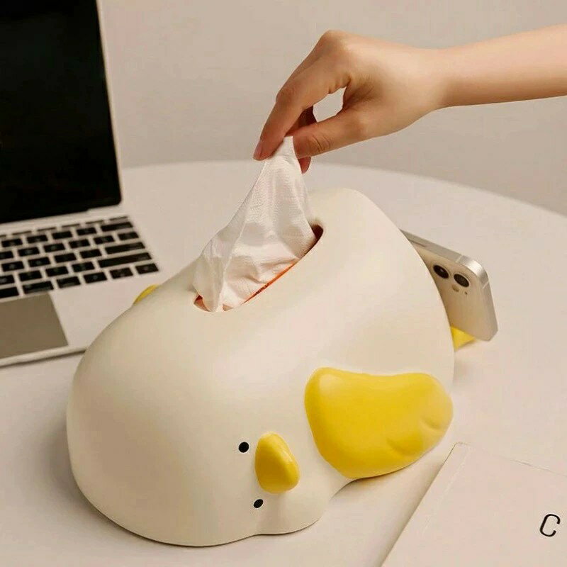 ティッシュケース 怠けアヒル型 インテリア ペーパーボックス スマホスタンド ティッシュカバー ティッシュボックス 小物入れ 動物 スマホスタンド オーナメント オブジェ オシャレ プレゼント ギフト 誕生日 引っ越し祝い 新築祝い [2]