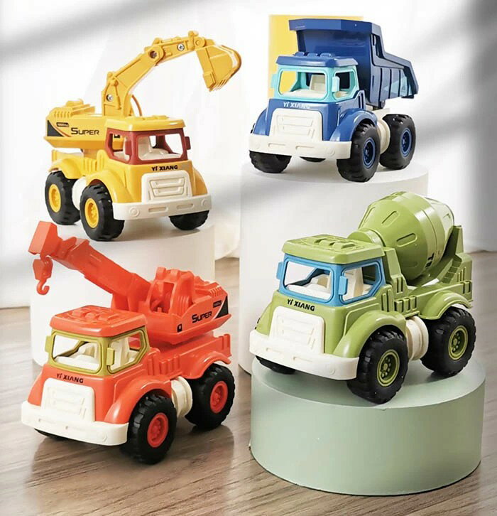 車おもちゃ 4個セット ミニカー 車 おもちゃ カー 建設車両 工事車両 子供用 カワイイカー 働く車 知育おもちゃ 車 乗り物 おもちゃ はたらく車 ショベルカー クリスマス プレゼント 誕生日 ギフト 贈り物 男の子 1歳 2歳 3歳 2